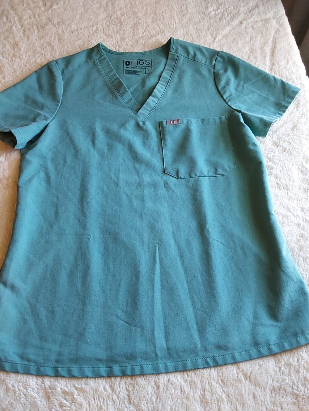 🌺 Like New Figs Tech Collection Teal V-Neck Scrub Set - Picture 9 of 12